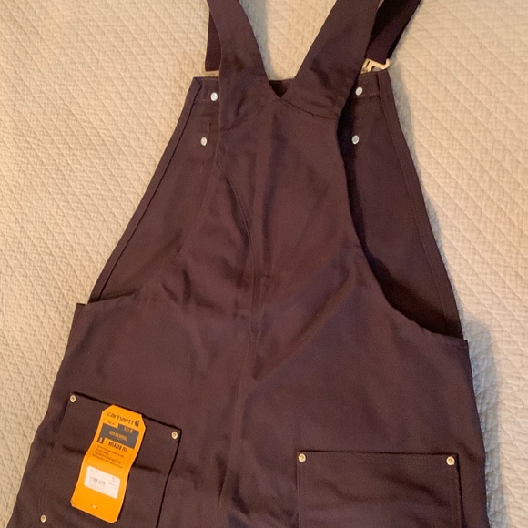 Carhartt Dark Brown Relaxed
Fit Heavy Duck Bib Overalls 38 x 36 - Picture 4 of 10